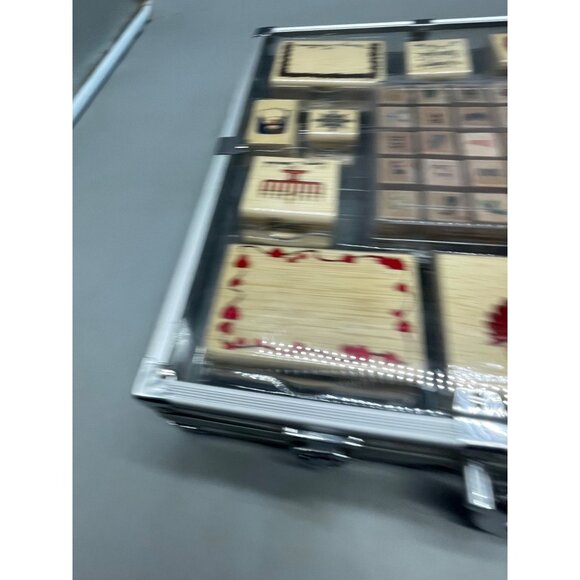 Holidays wooden clear case stamp 75 piece set pens ink stamp pads craft READ - Picture 8 of 8